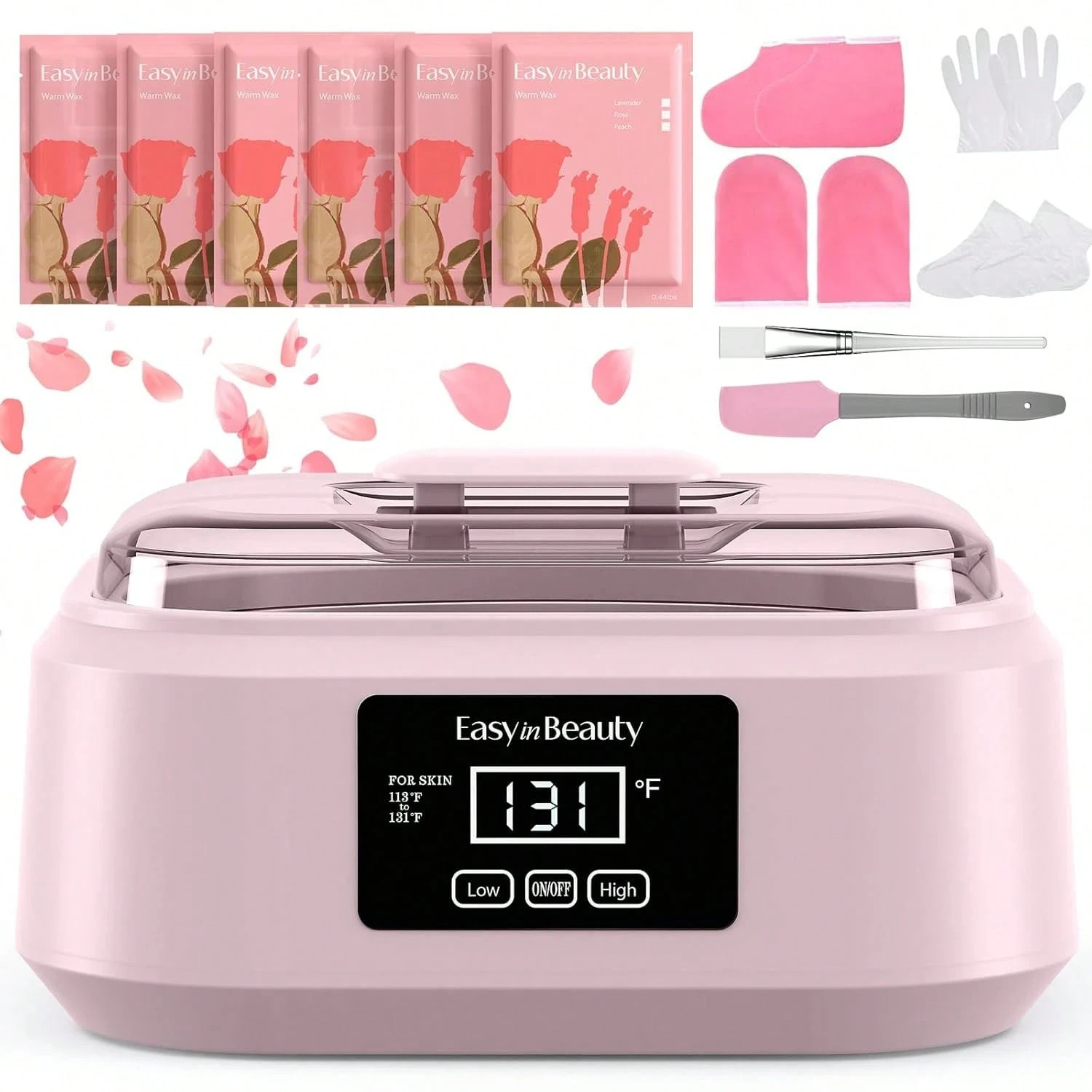 Paraffin Wax Machine for Hands & Feet touchscreen, 6 rose wax packs, spa therapy