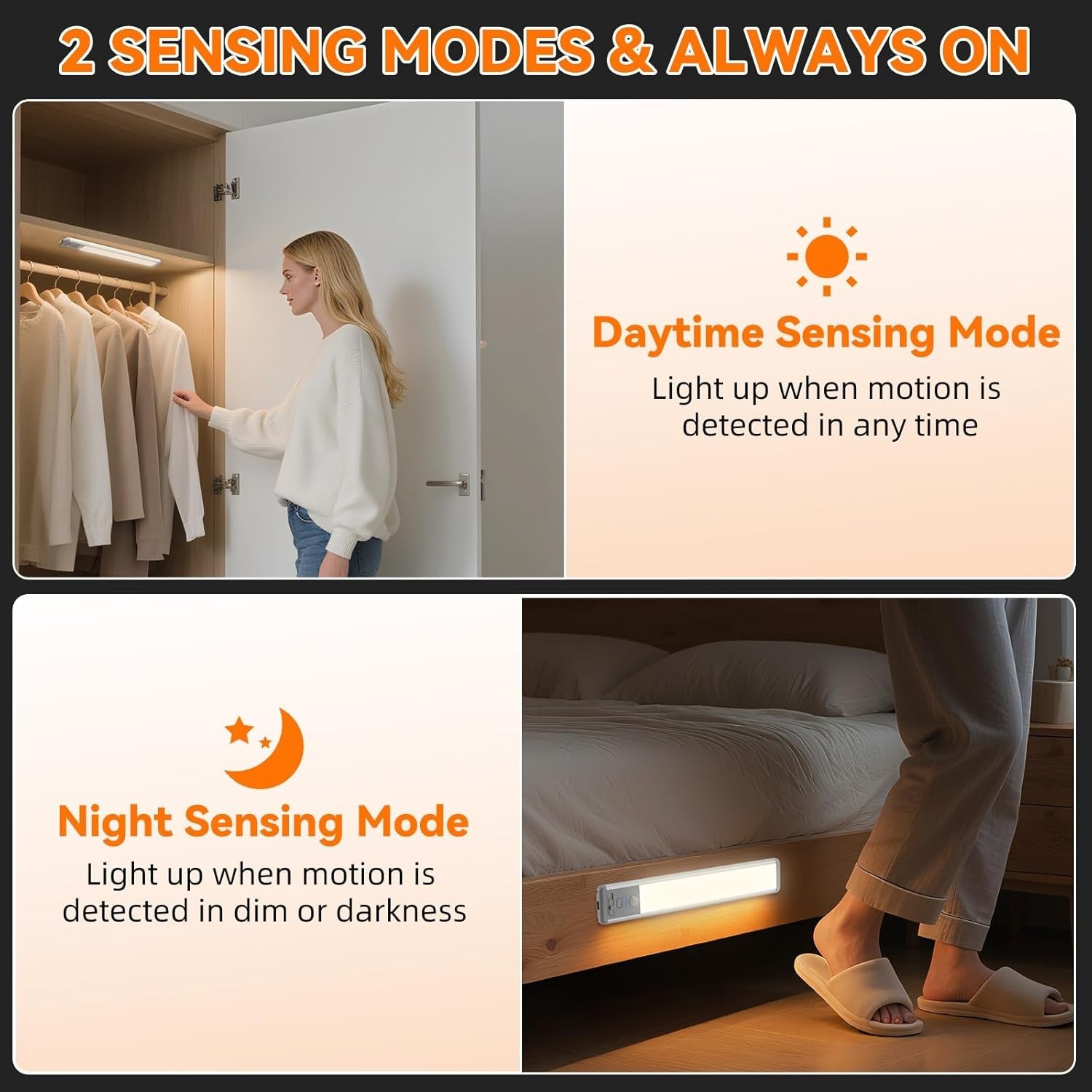 Under Cabinet Lighting Wireless, 10inch Motion Sensor Light Indoor, 3Pack | R...