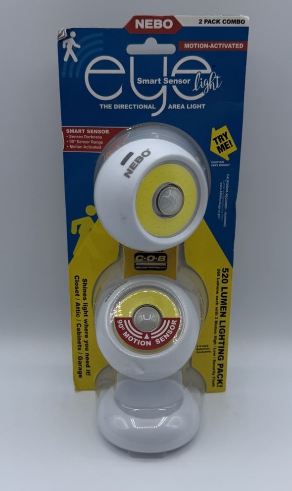 NEW NEBO LED EYE SMART SENSOR LIGHT 2PC COMBO W/ MAGNETIC BASE