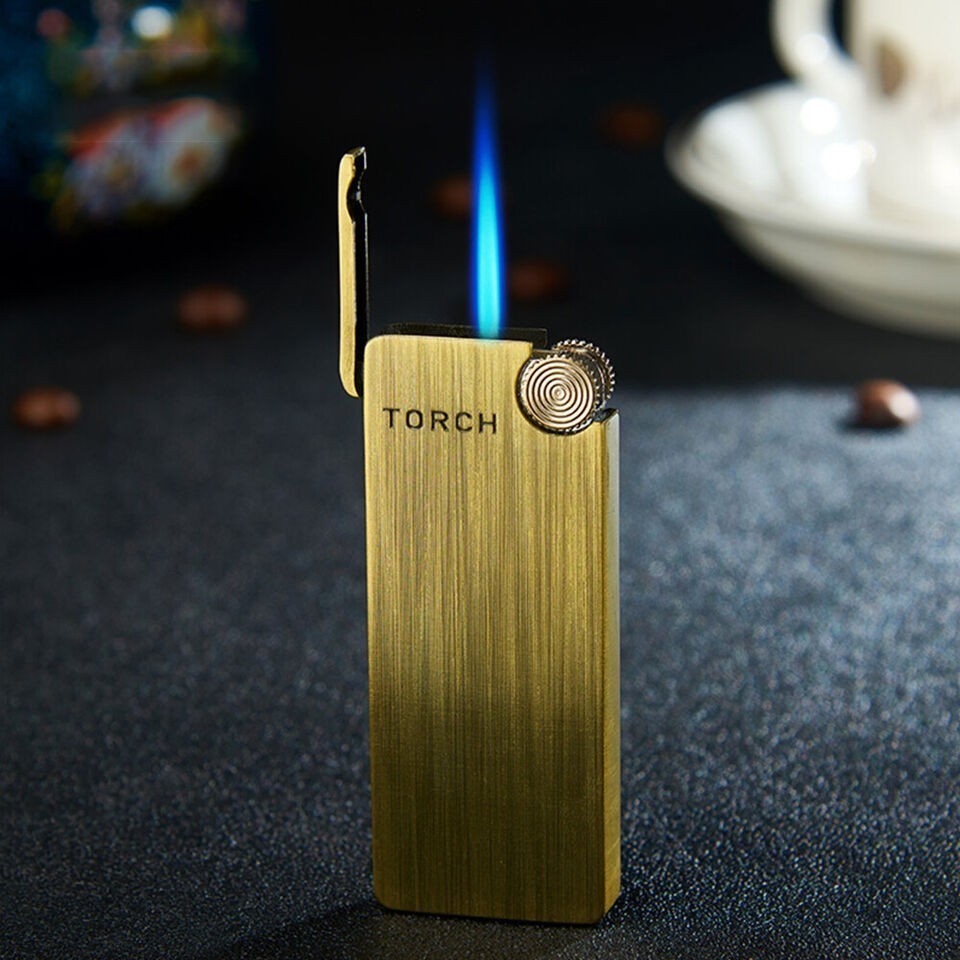 Refillable Torch Flame Windproof Butane Lighter Cigar Cigarette Lighters Jet Gas