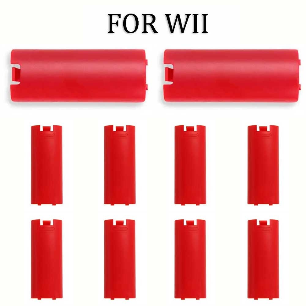LOT 10 Replacement Battery Cover Shell Case Clip for Wii Remote Controller Red