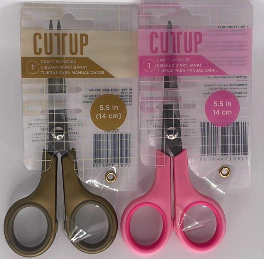 2PK Cutup Craft Scissors ~ 5.5 Inches ~ NEW ~ FAST SHIPPING ~ GOLD & PINK