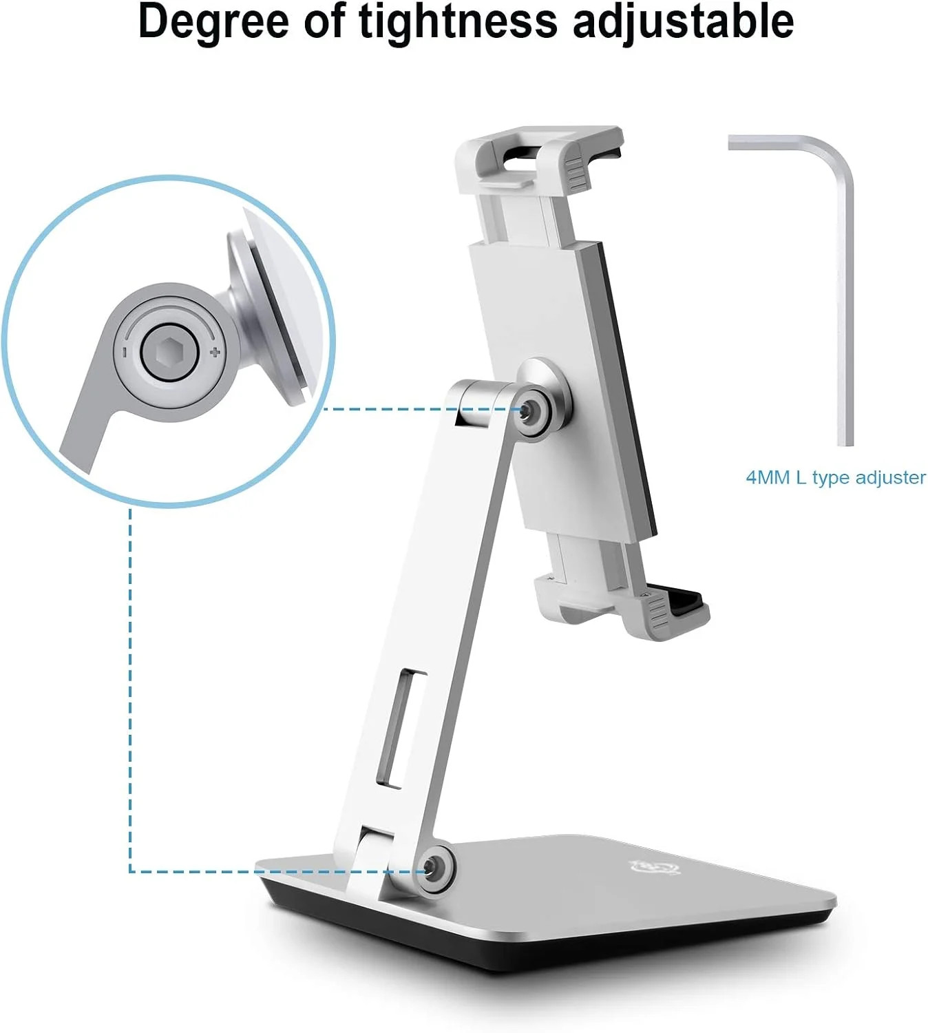KABCON Tablet Stand Holder, Tightness Adjustable Multi-Angle Foldable Eye-Level