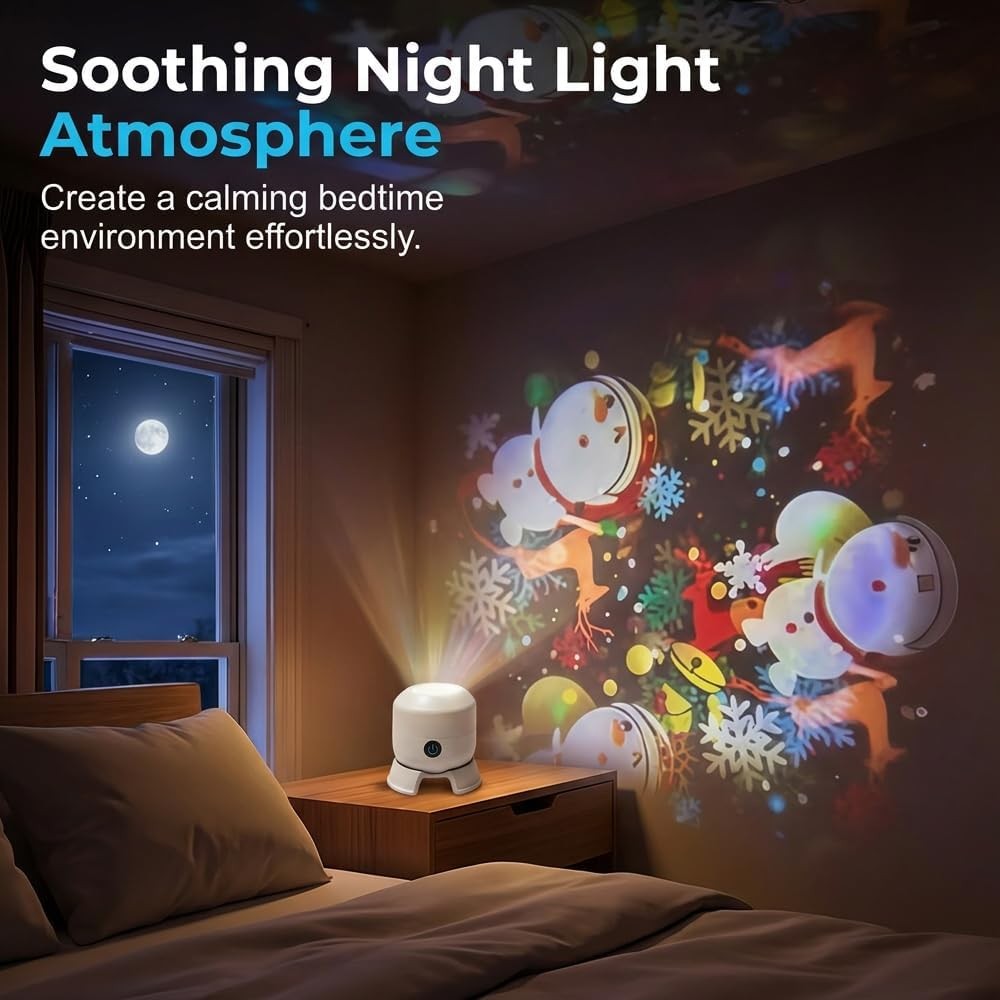 360° Rotating LED Ocean Wave Projector Night Light, Multi-Angle Base