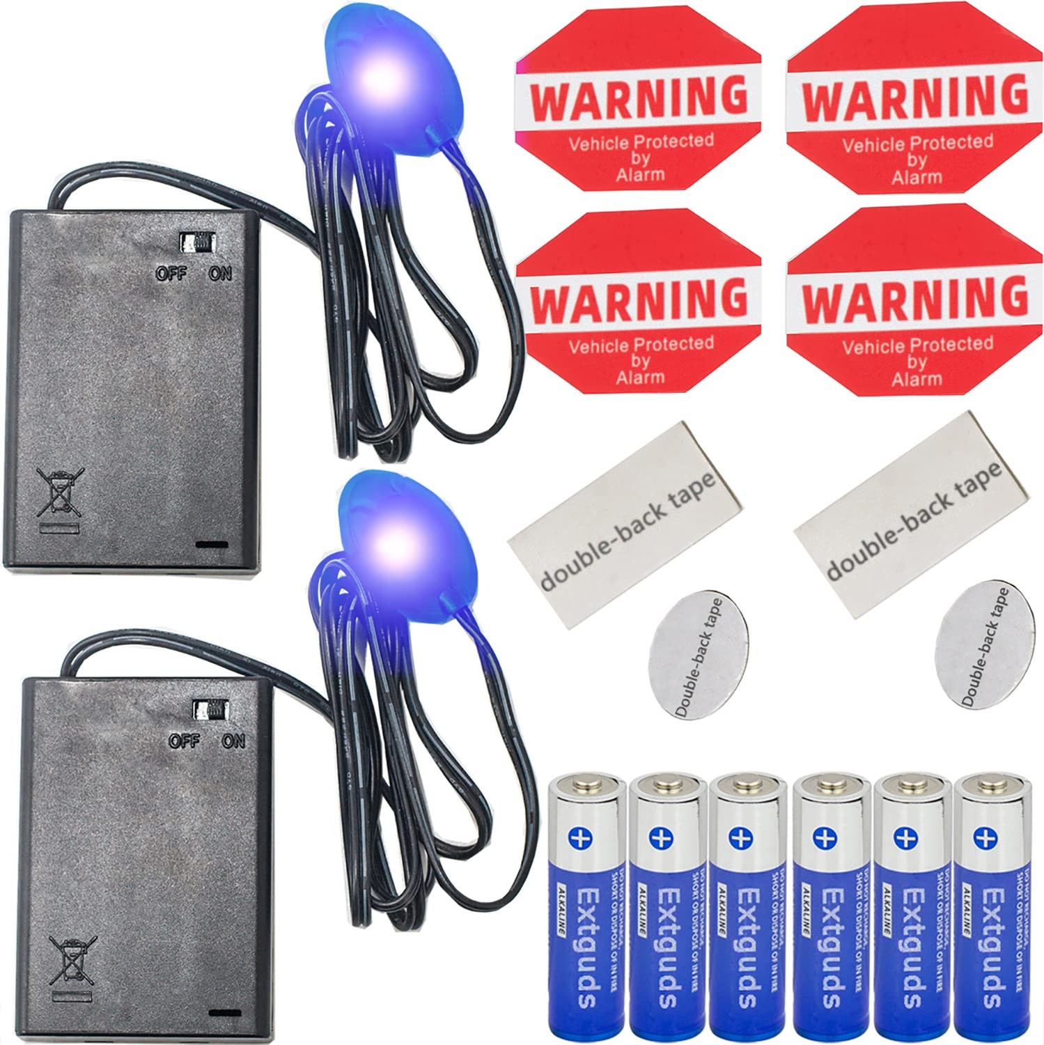 Fake Car Alarm, Dummy Car Alarm,(Batteries Included) Red LED Light Simulate I...