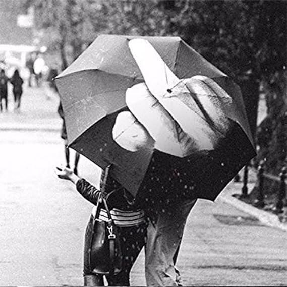 Funny Folding Middle Finger Umbrella Creative Gift for Man/Women Black