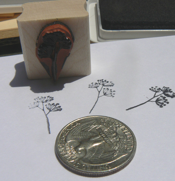 P24 Miniature wildflower, Herb rubber stamp