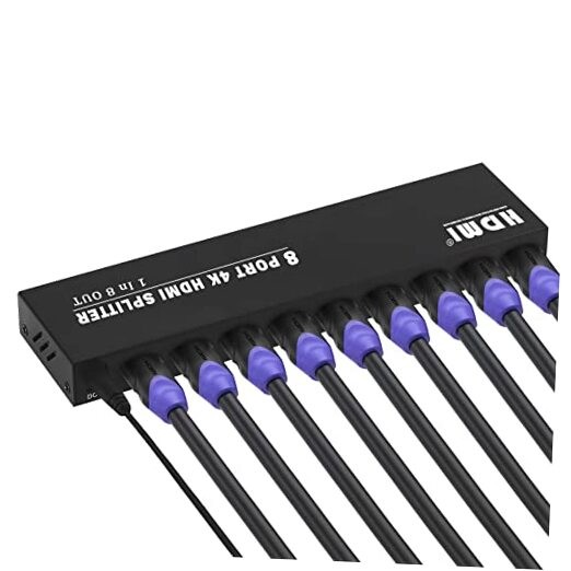 4K HDMI Splitter 1 in 8 Out, 4K@30Hz 1080P 8 Port Powered HDMI HDMI 1x8