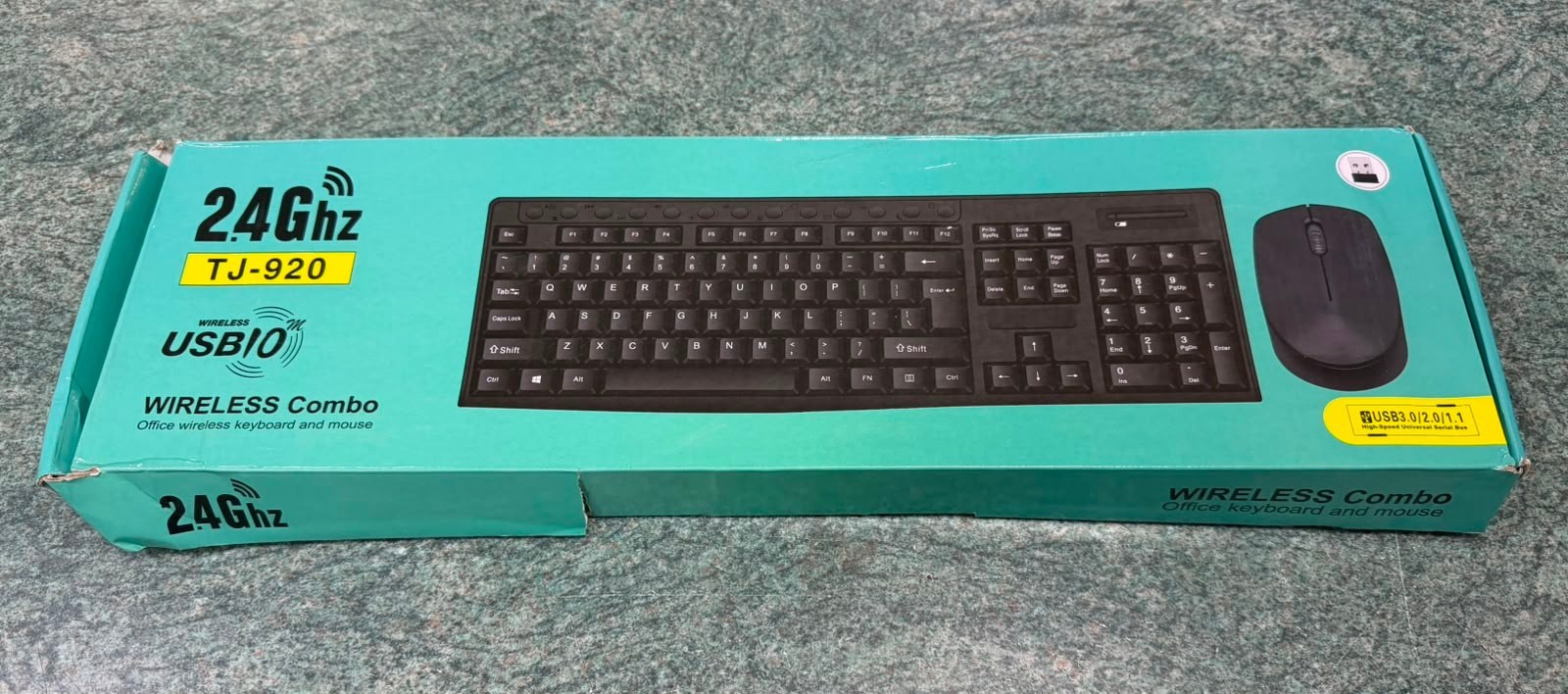 Wireless Waterproof Keyboard & Mouse Set, UK Layout, 2.4Ghz (Batteries Included)