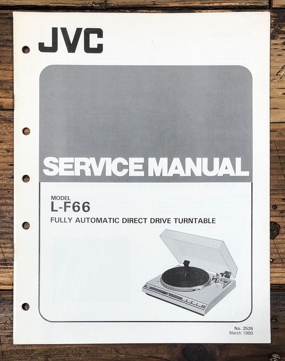 JVC L-F66 Record Player / Turntable Service Manual *Original*