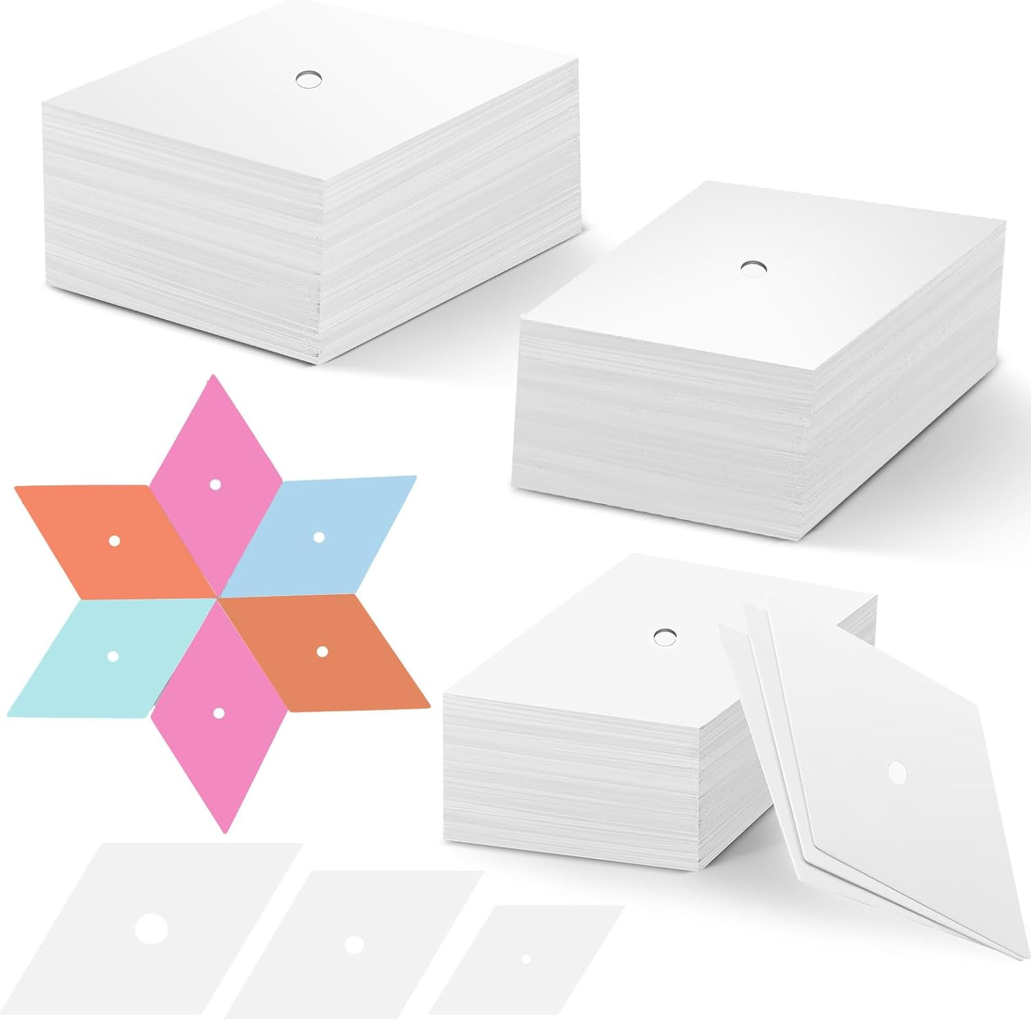 400 Pcs 3 Sizes Paper Piecing Paper for Quilting 1'' 1.5'' 2'' Quilting Template