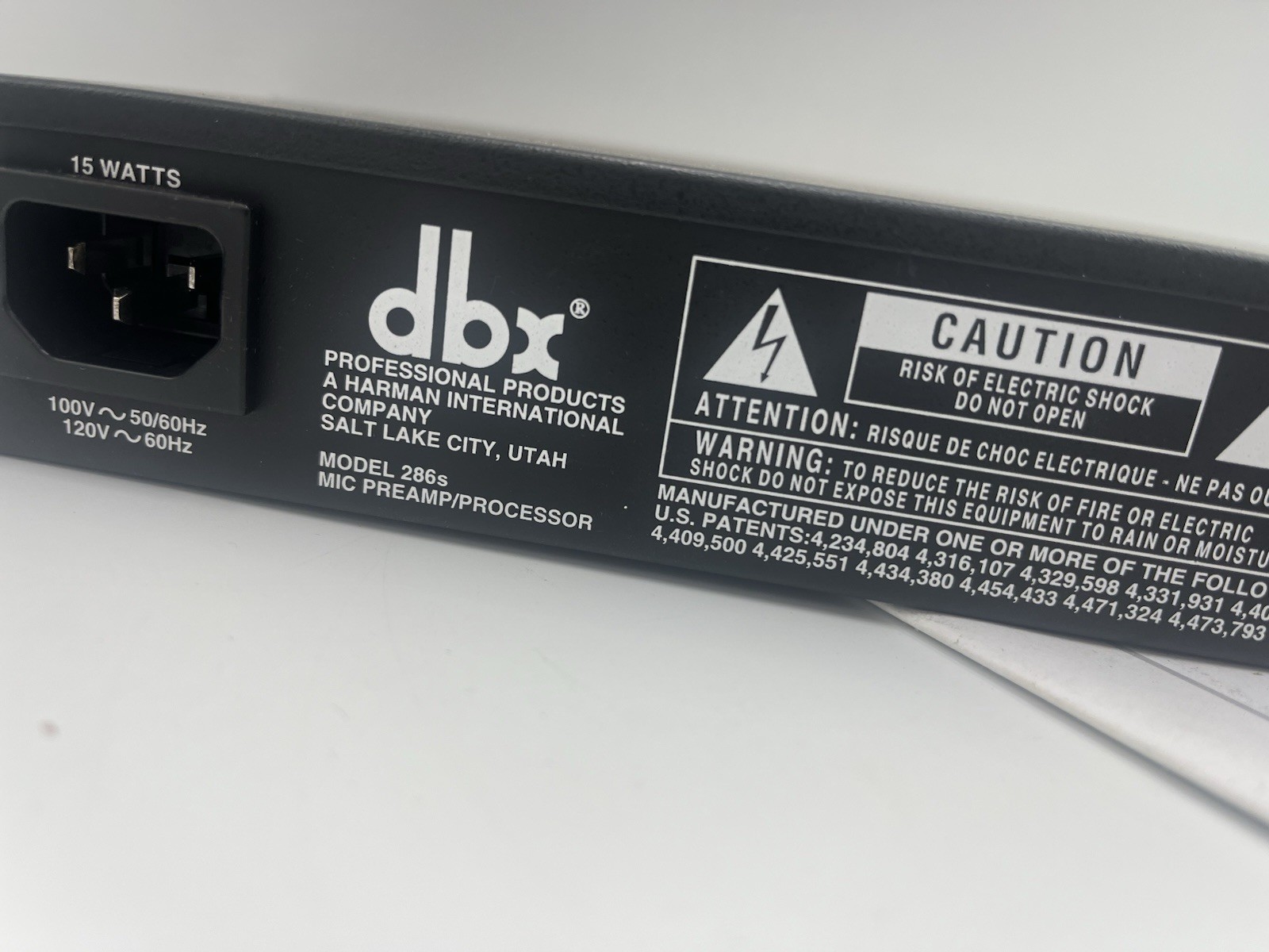 DBX 286S Mic Pre-Amp Processor 286 S Microphone/Instrument Preamp, Phantom Power