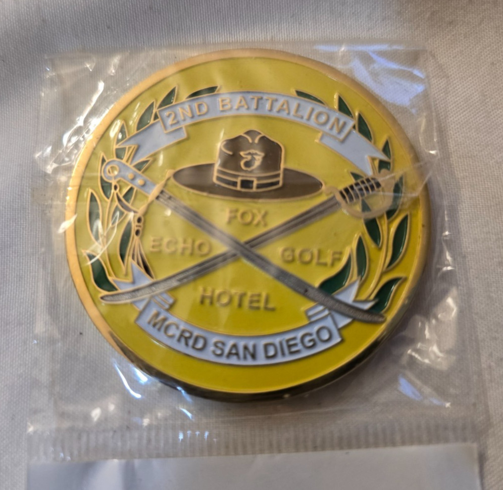US Marine Corps Recruit Depot MCRD 2nd Battalion San Diego Challenge Coin / NEW