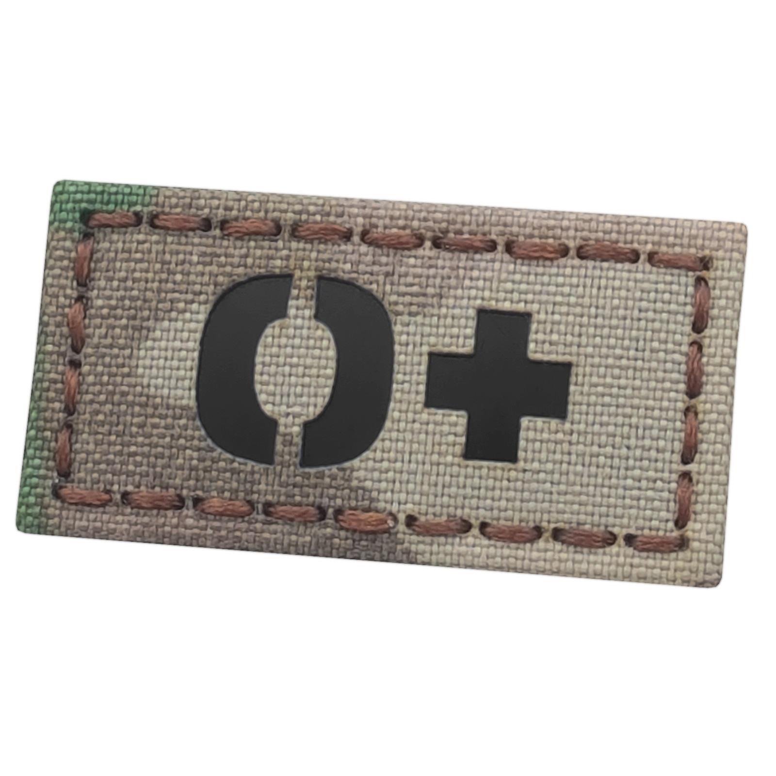 IR OPOS O+ 1x2 multicam OCP first aid kit blood type touch fastener patch