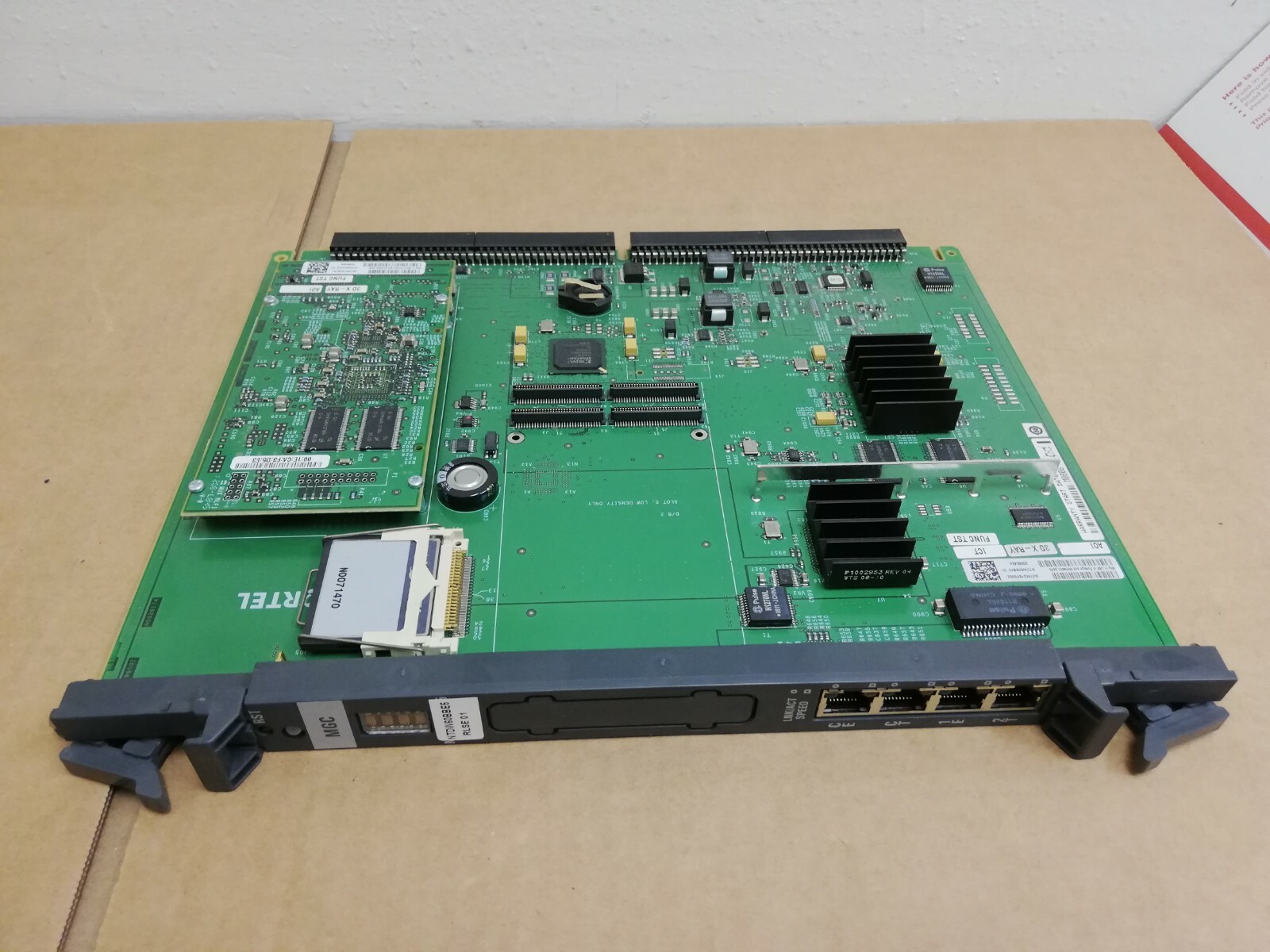 Nortel NTDW60BBE5 RLSE 01 Media Gateway Controller Card w/ Flash & Daughterboard