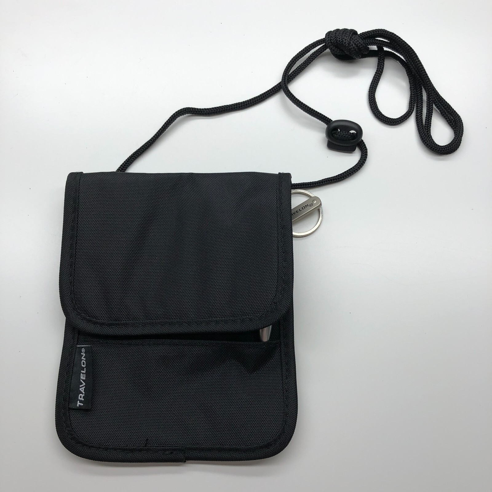 Travelon Folding ID Boarding Pass Holder Black One Size Unisex Neck Wallet Long