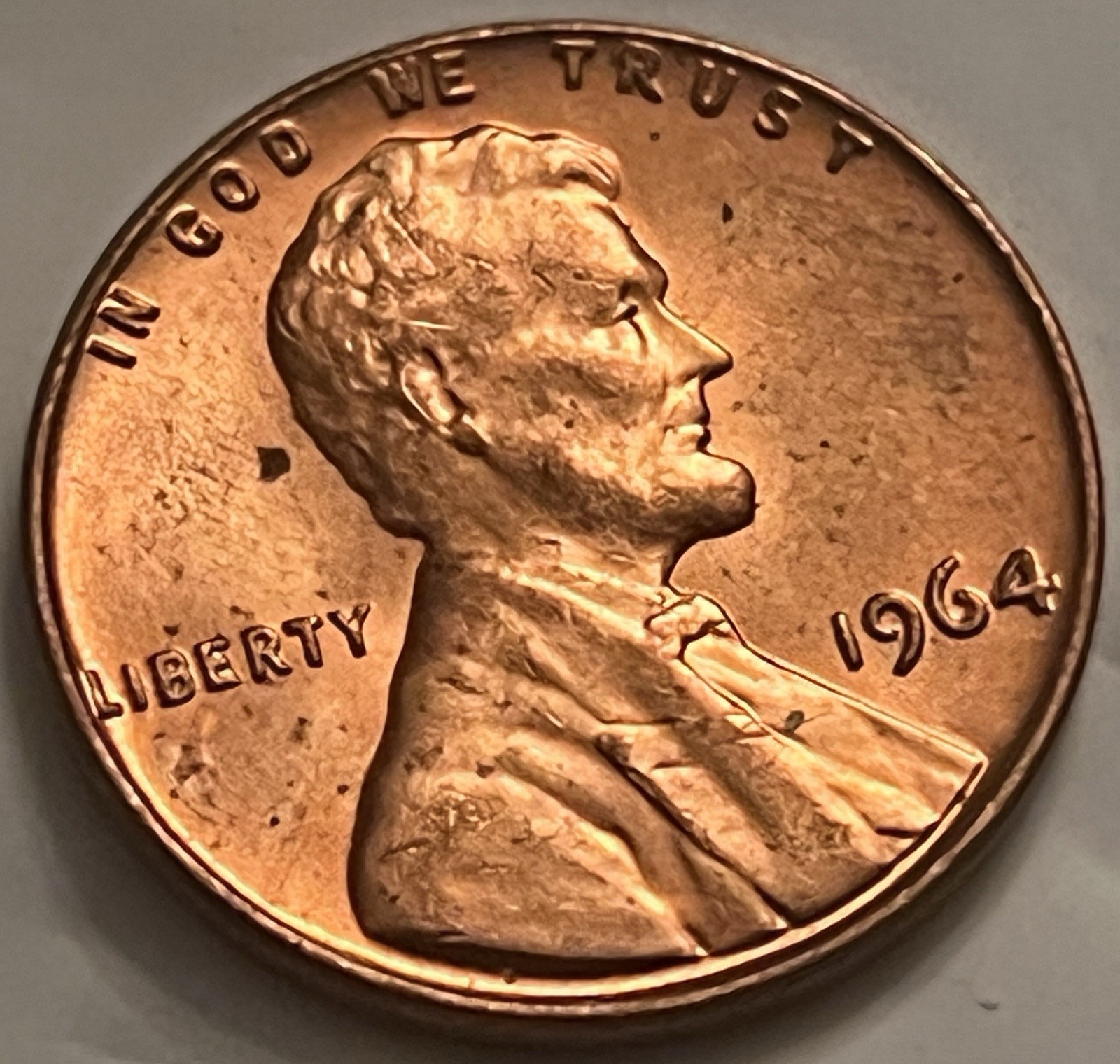 1964 Lincoln Memorial Cent — Nice Red Luster — BN626