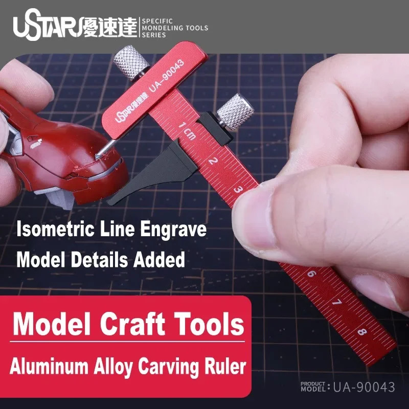 Ustar Aluminum Alloy Scribing Ruler T-Shape Ruler Model Craft Hobby Tools
