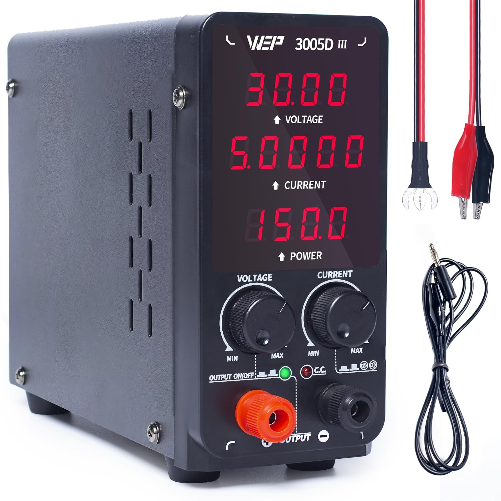 WEP 3005D-III DC Variable Power Supply 30.00V 5.0000A High Precision Bench La...