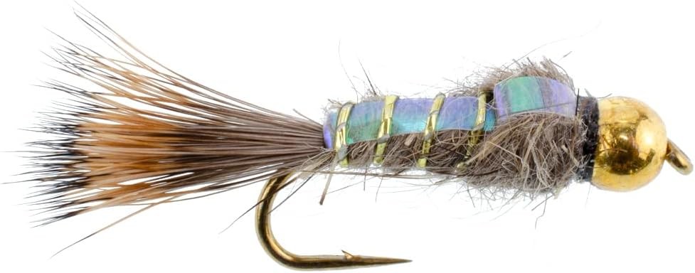Tungsten Bead Flashback Gold Ribbed Hare's Ear Nymph 1 Dozen Size 16