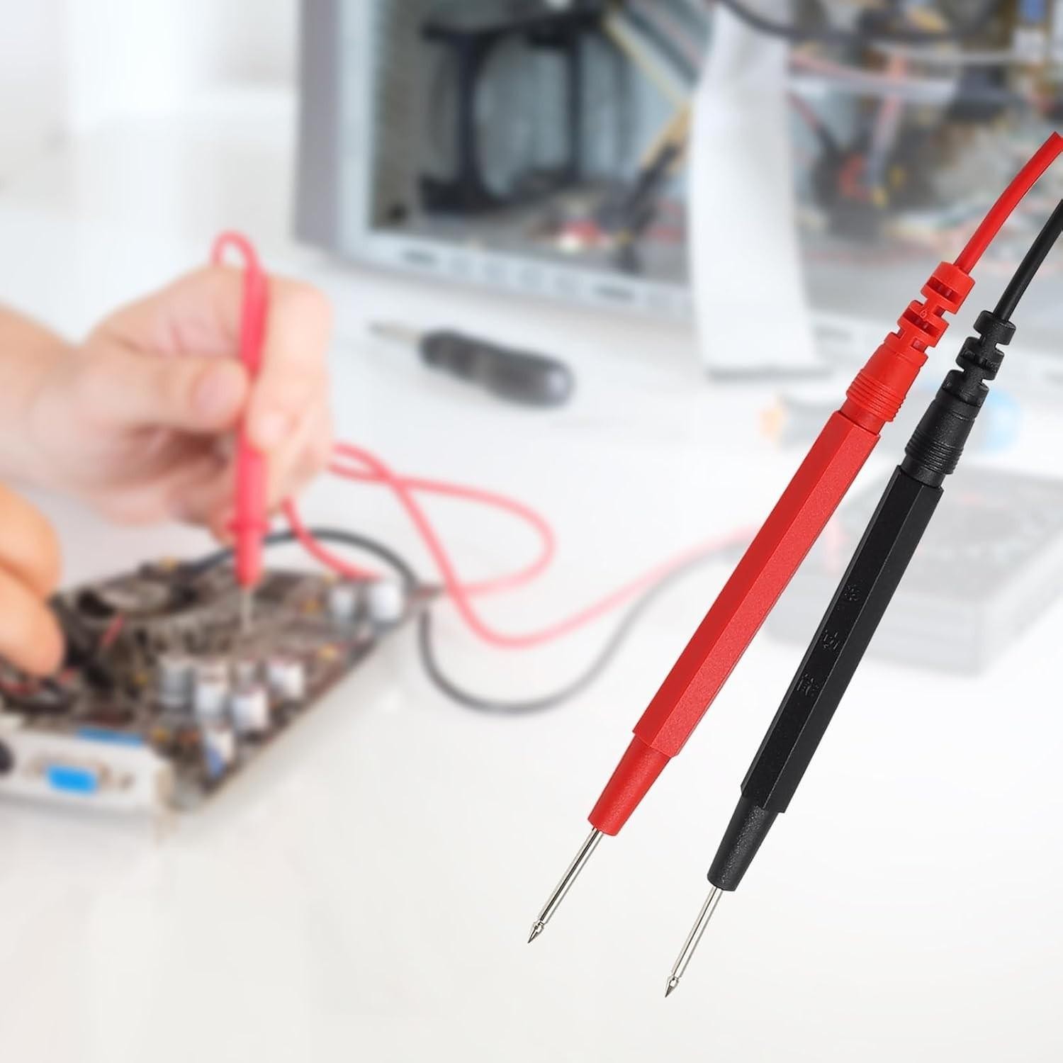 Premium 16in1 Multimeter Test Leads Kit Replaceable Silicone Jumper Wires with E