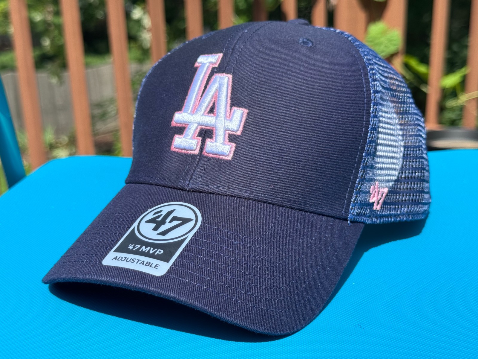 LOS ANGELES DODGERS '47 MVP Trucker Cap Hat MLB $32 Pink Rim White EMB Navy