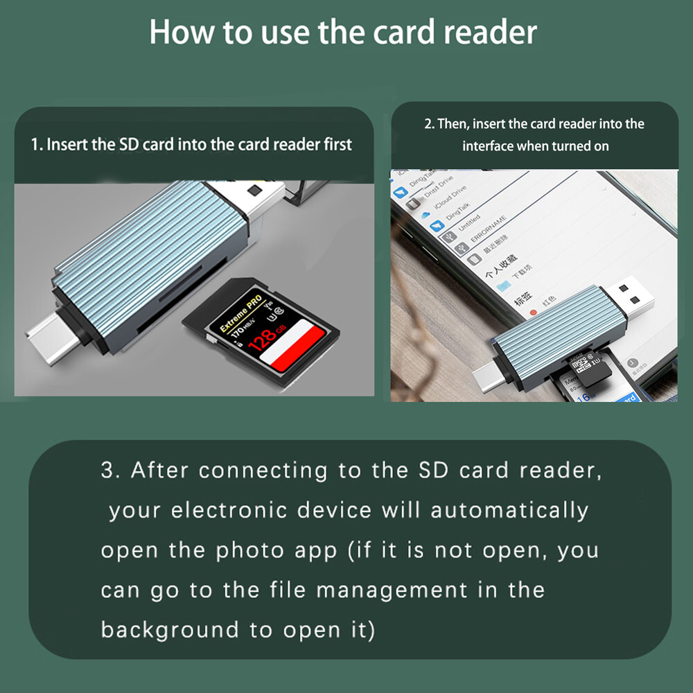 OTG/USB MULTI FUNCTION CARD READER WRITER MICRO SD/SD USB 3.0 ADAPTER For Phone