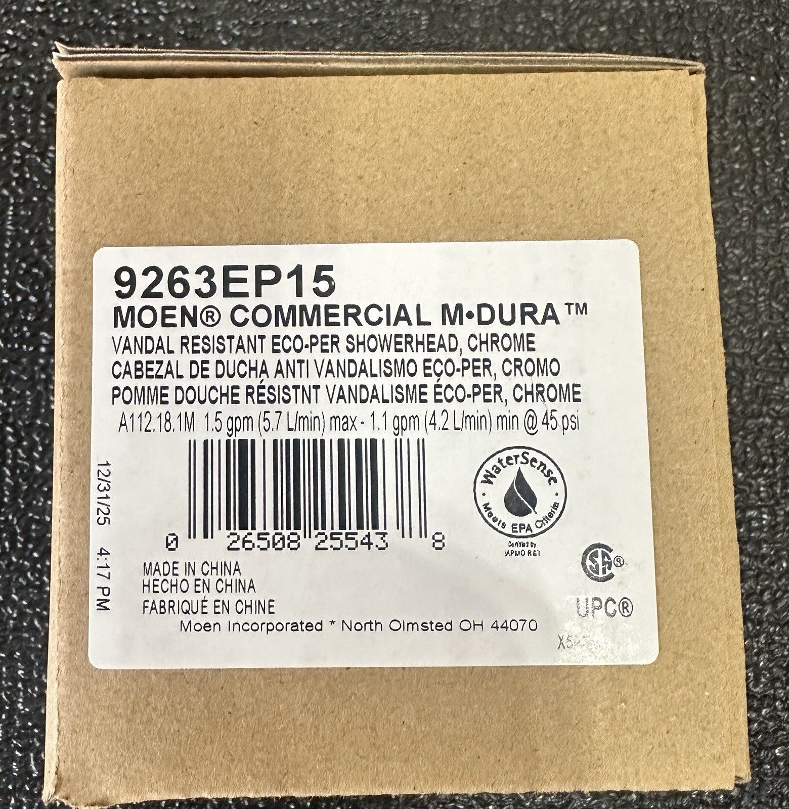 Moen 9263EP15, 1.1 GPM Showerhead Chrome