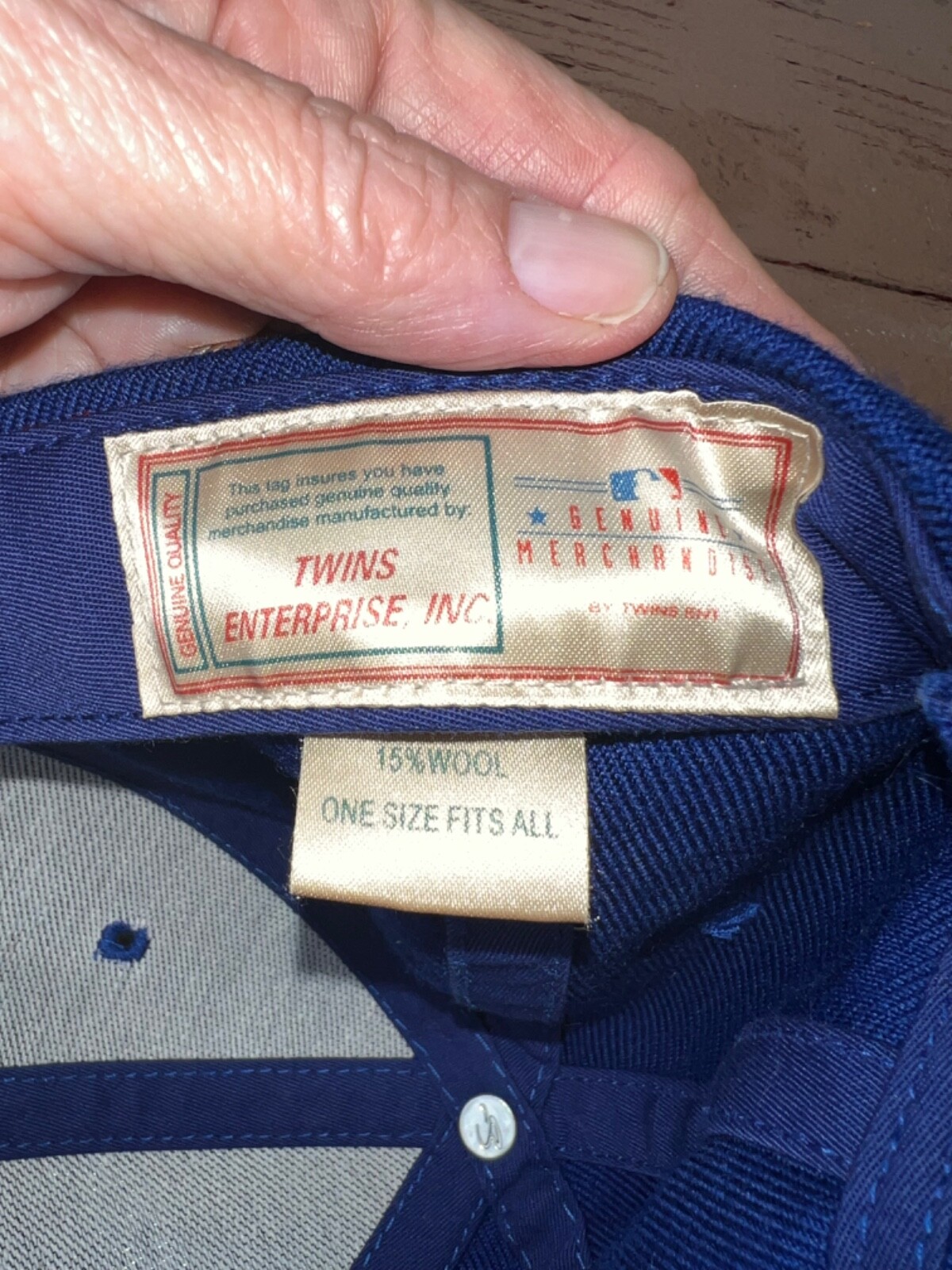 Chicago Cubs Royal Blue with Red C outlined in White Cap Hook Loop 15% Wool EUC