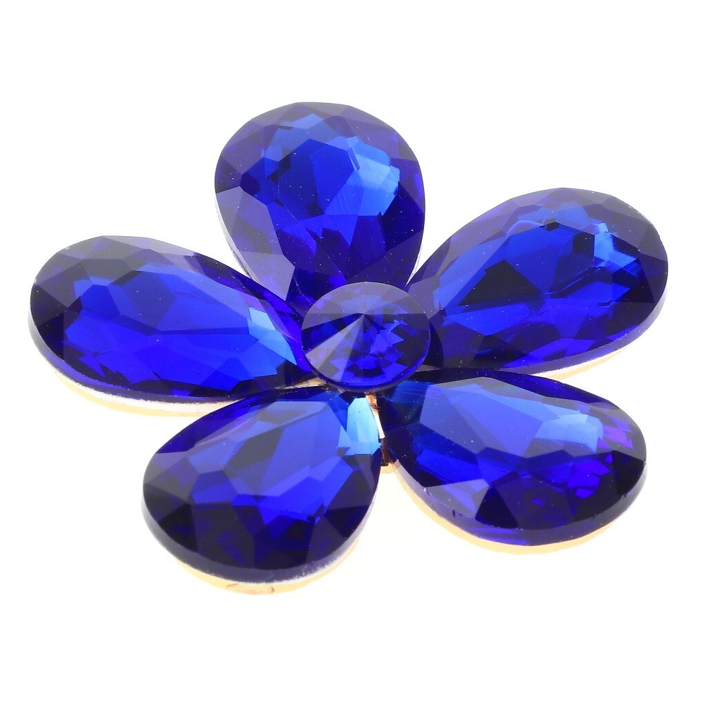 Gold Tone Metal Flower Style Austrian Crystal Brooch P1148-SAP