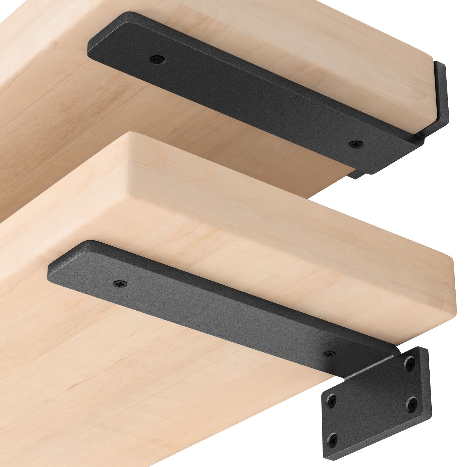 Heavy Duty Floating Shelf Brackets 10 Inch Hidden L Brackets 6 Pack Black
