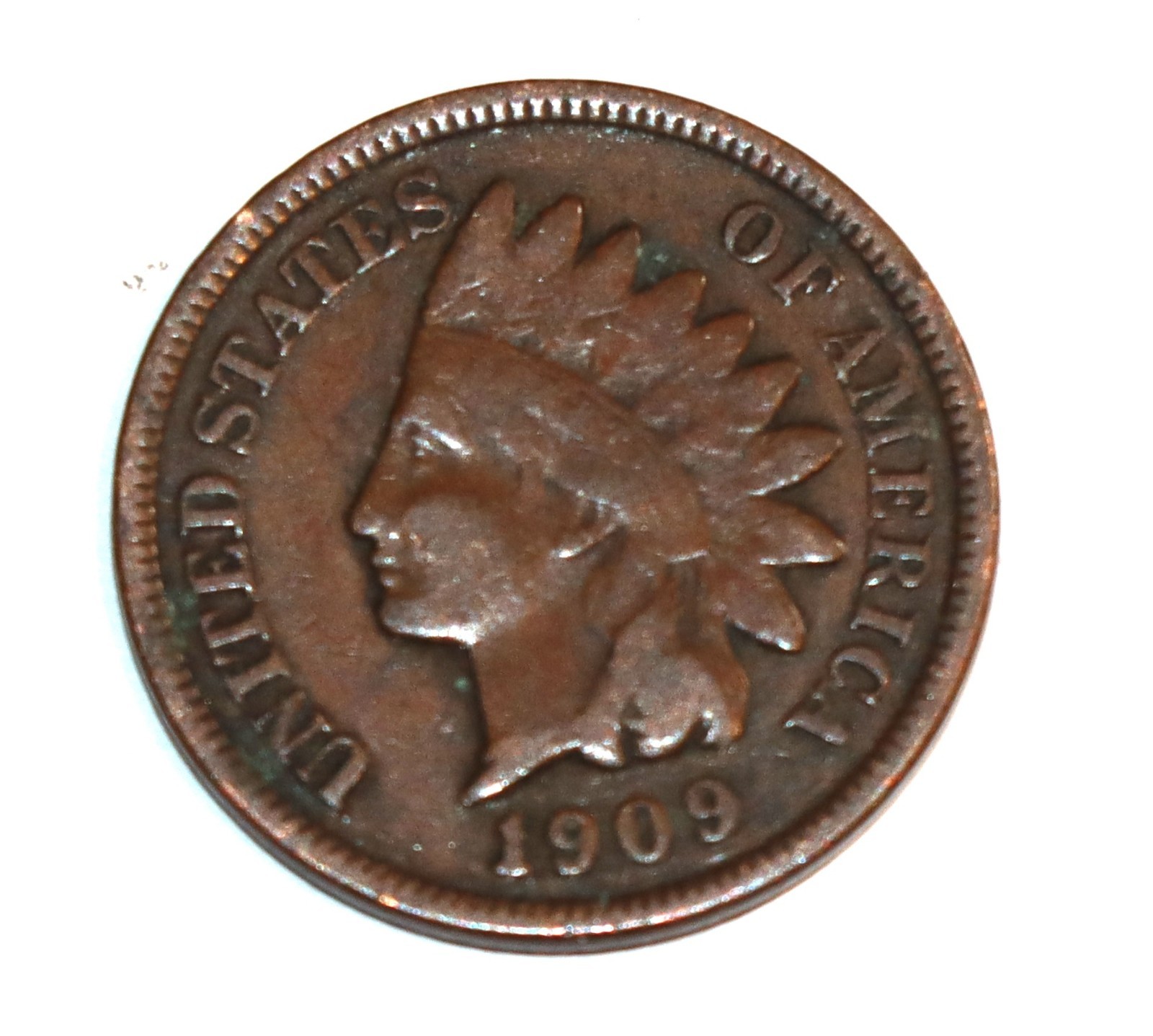 1909 Indian Head Penny Nice Liberty starting to show Last year of this type cent
