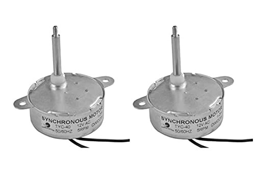 CHANCS TYC40 Small Synchronous Motor 12V 5RPM AC Shaft 35mm for 2PCS, 2PCS