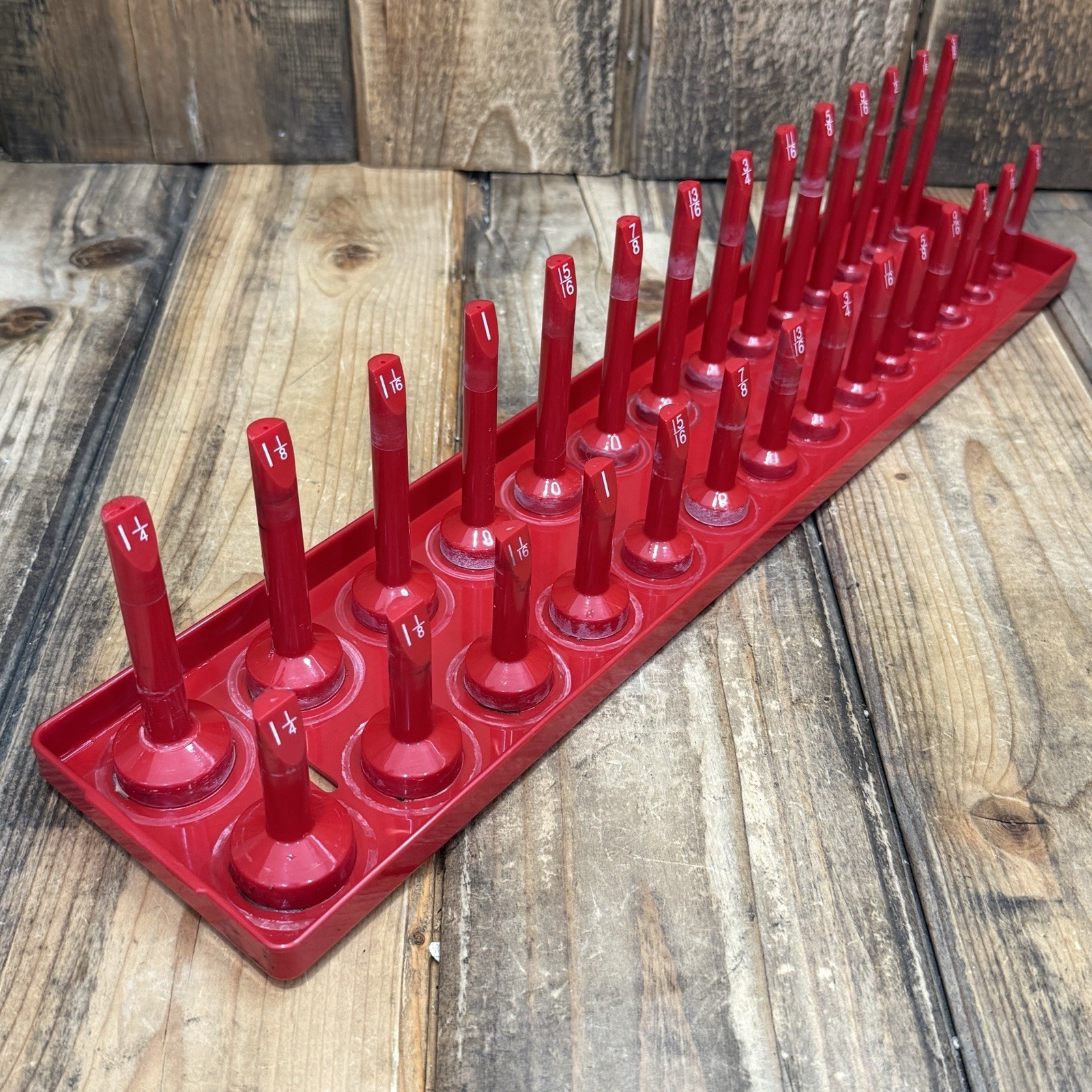 2 X 3/8” DRIVE SAE AND METRIC GRAY AND RED 2 ROW SOCKET HOLDERS BUNDLE