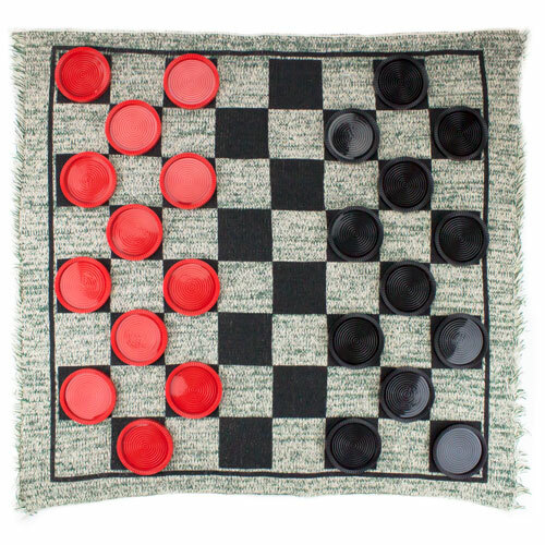 Giant 3-In-1 Checkers & Mega Tic Tac Toe With Reversible Rug Ggam-501