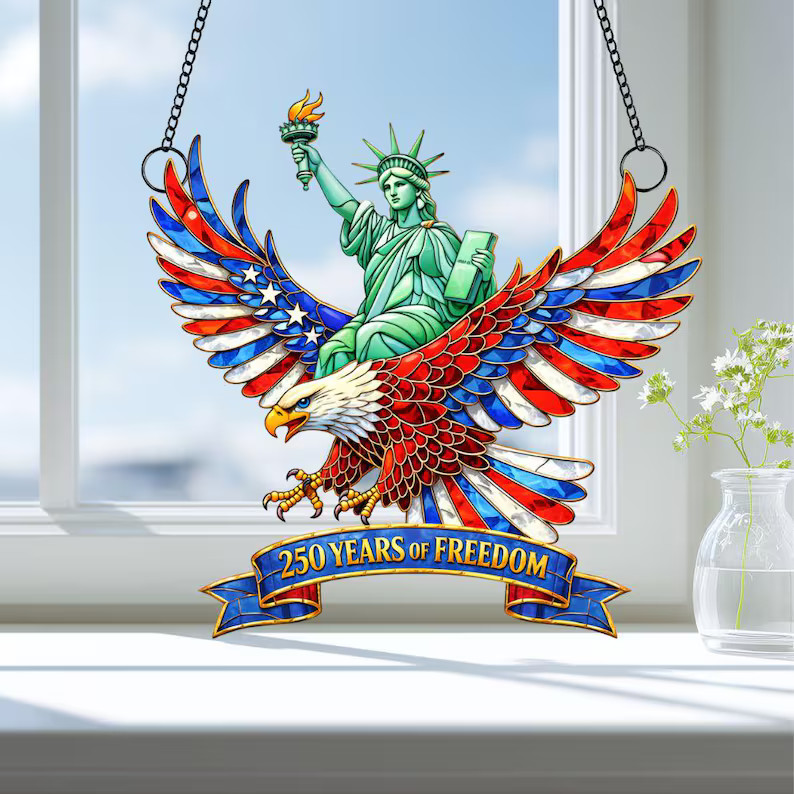 Suncatcher Acrylic Eagle 250th Anniversary Patriotic Window Decor