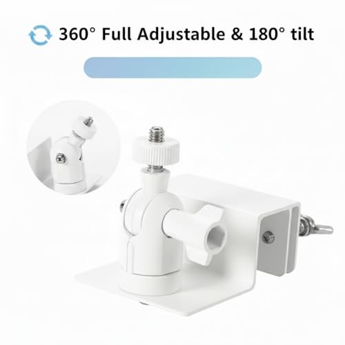 Universal Solar Panel Gutter Mount for Ring Arlo Eufy Wyze Reolink Solar White