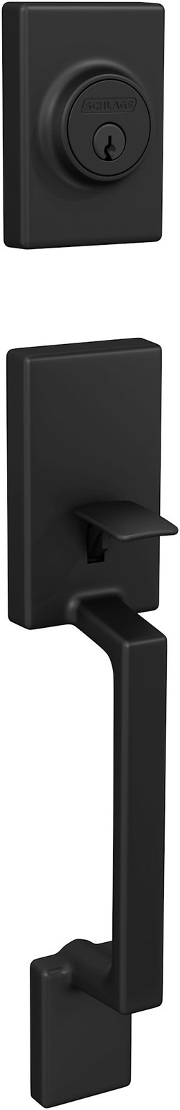 Schlage JH58-SUT Sutton Exterior Only Sectional Single Cylinder - Black