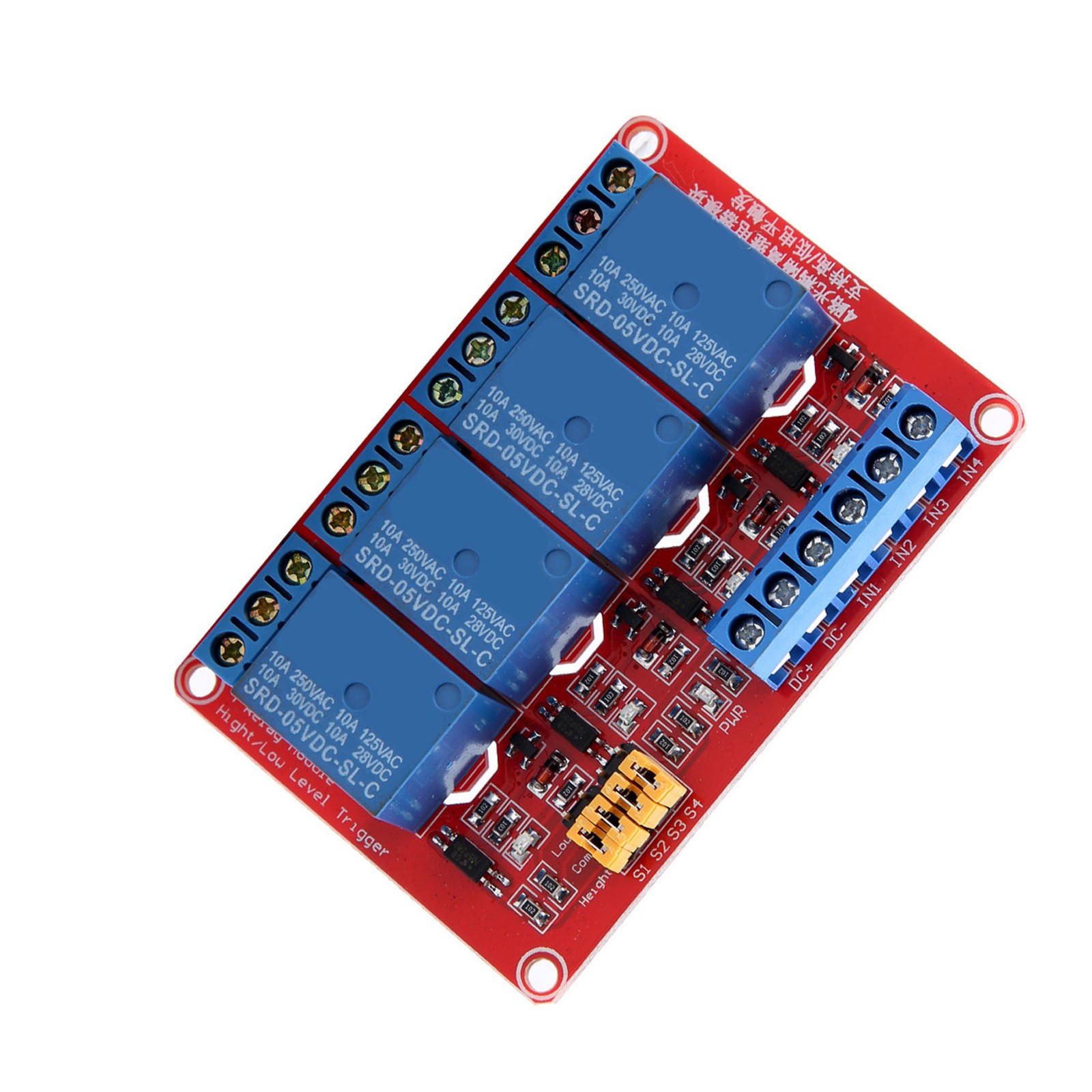 4 Channel Optocoupler Relay Module Board Stable Performance For Projects