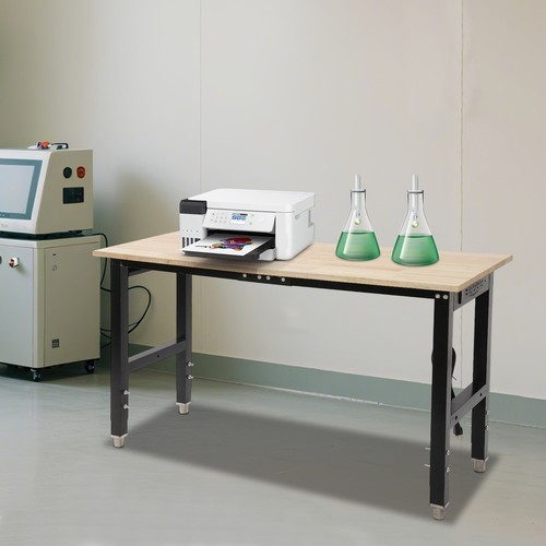 48x20in Heavy-Duty Work Table Adjustable Workbench with Power Outlets 2000 lbs