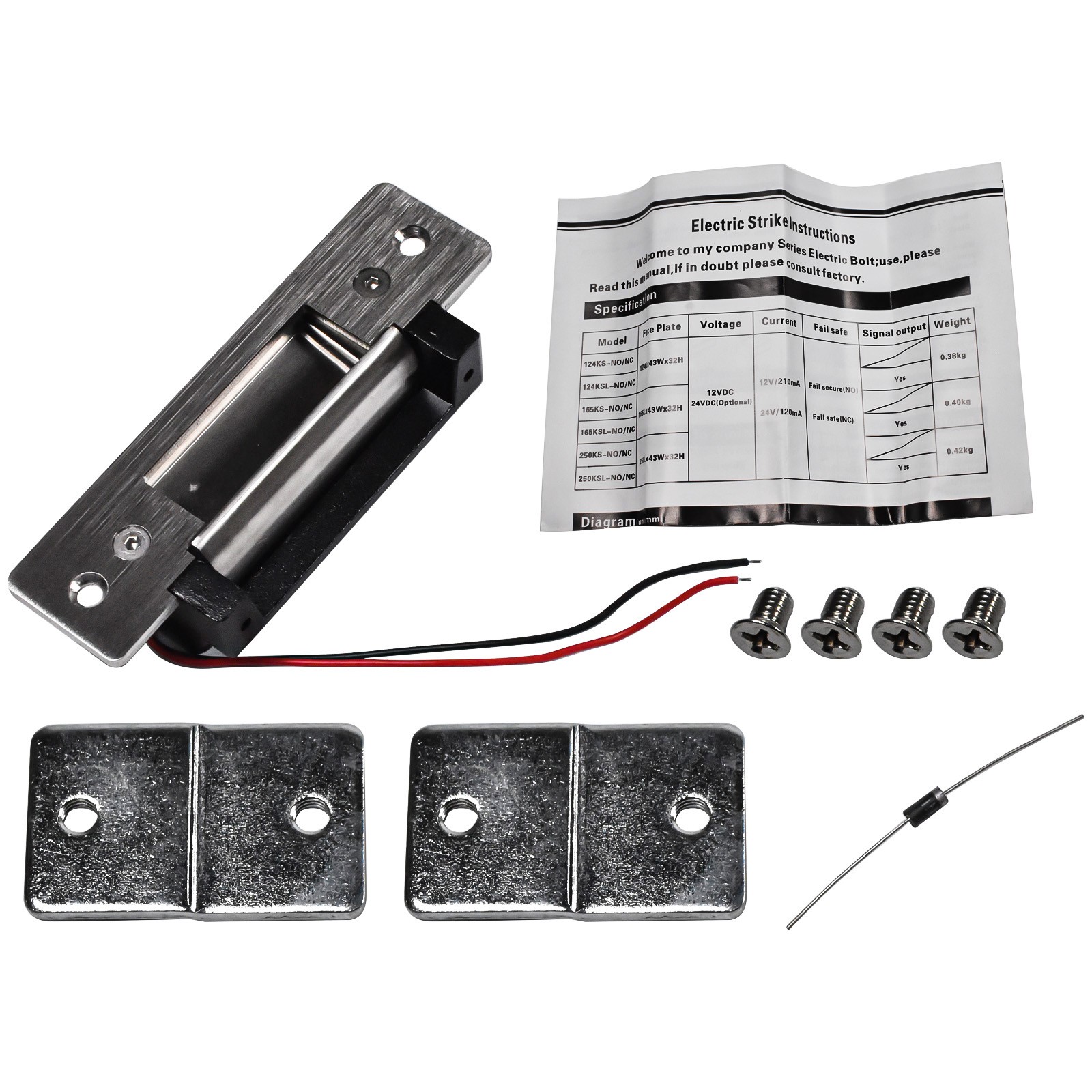 Fail-Safe Fail-Secure Electric Door Strike Lock Access Control Entry Lock