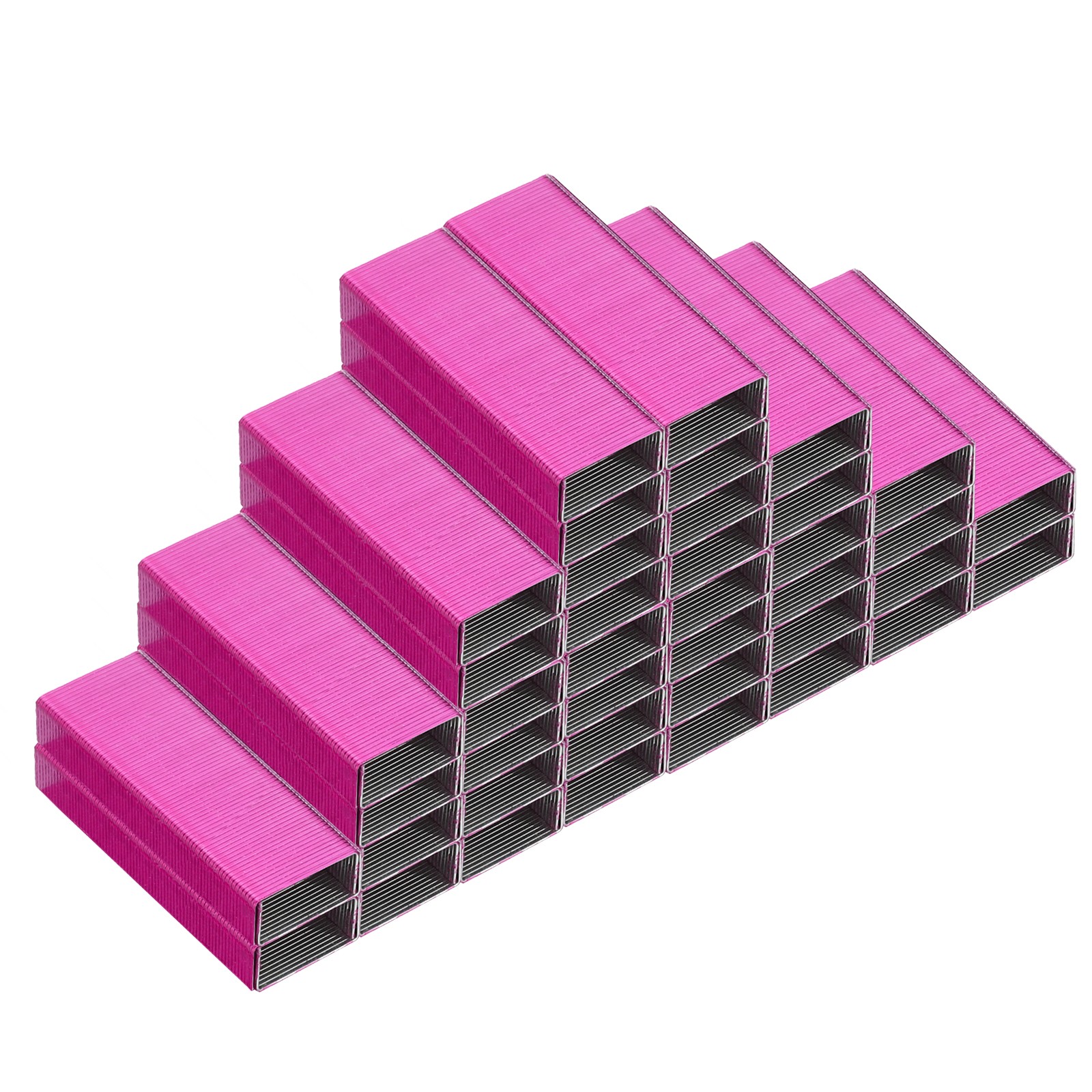 10 Pack 10000pcs #10 Standard Staples, 3/16" Leg Length, Rose Red