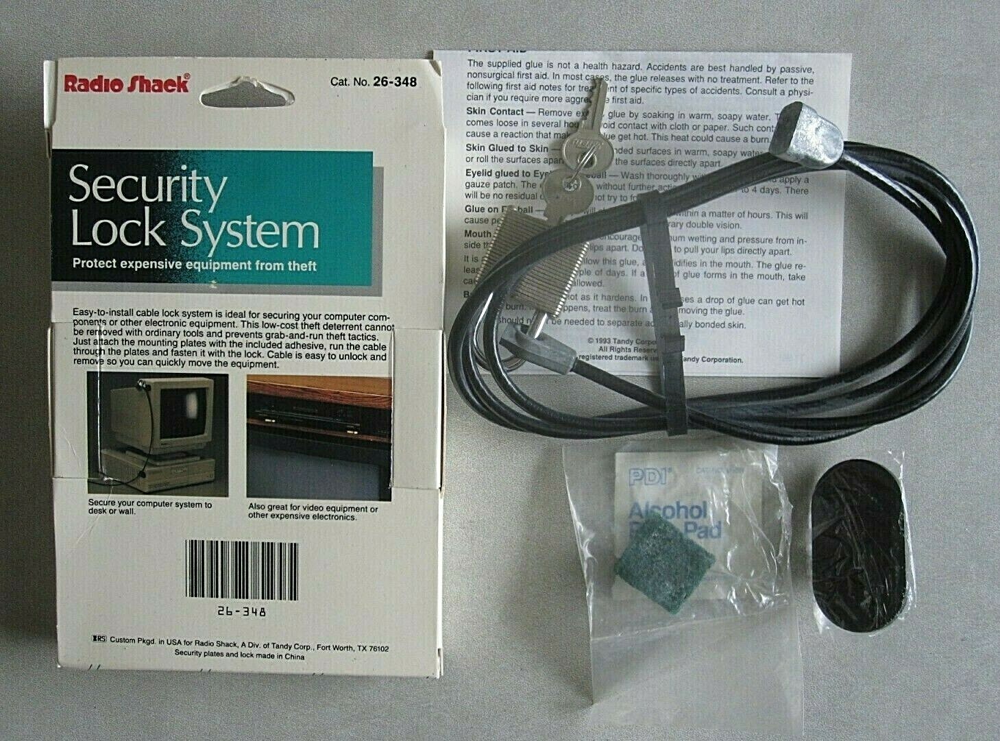 Computer Security Lock system - for Computers, TV, VCR etc.
