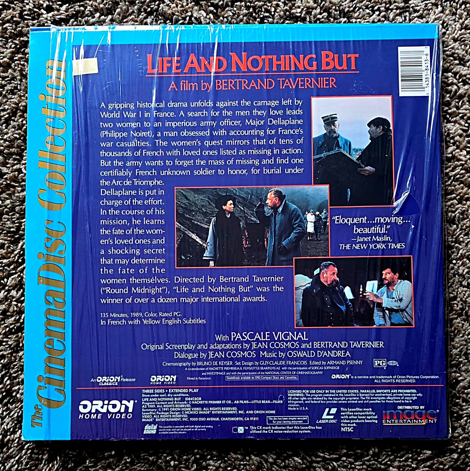 Life and Nothing But Laserdisc Bertrand Tavernier Philippe Noiret 1989