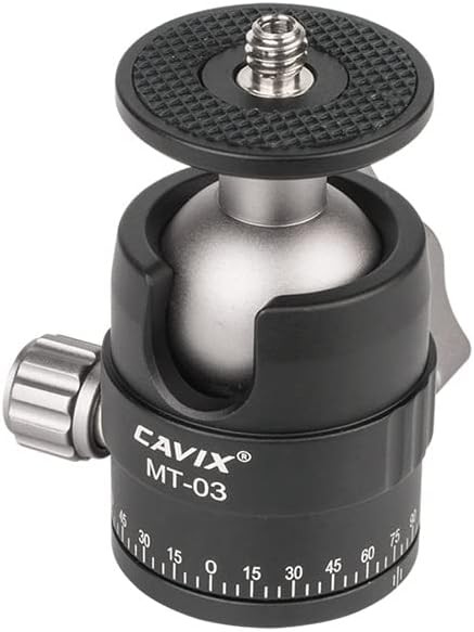 CAVIX 25mm Mini Ball Head 360° Panoramic Tripod Head Small Ball Head with 1/4"