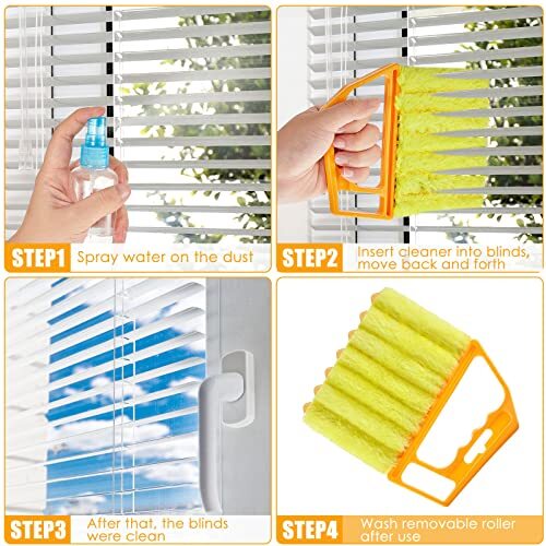 Piece Blind Cleaner Duster Tool, 7 Finger Dusting Cleaner Tool for 1 Yellow