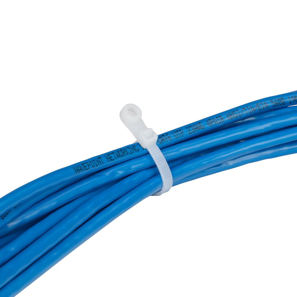 NavePoint 16 Inch Nylon White Cable Ties 50 Lbs 100 Pack