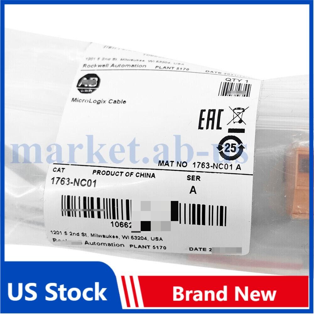 New AB 1763-NC01 MicroLogix DH-485 Comm Cable Surplus SEALED US