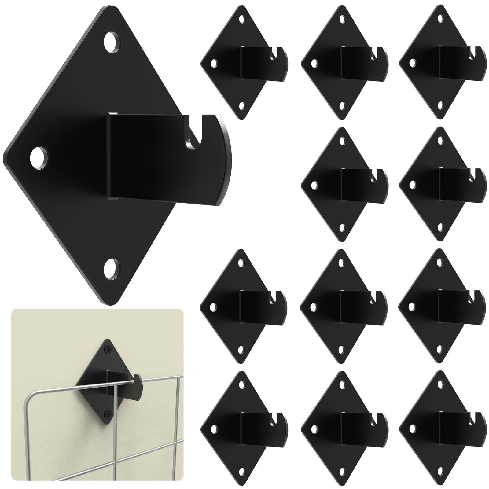 12 Pcs Gridwall Mount Brackets with Screws Metal Grid Panel Wall Mount Bracke...