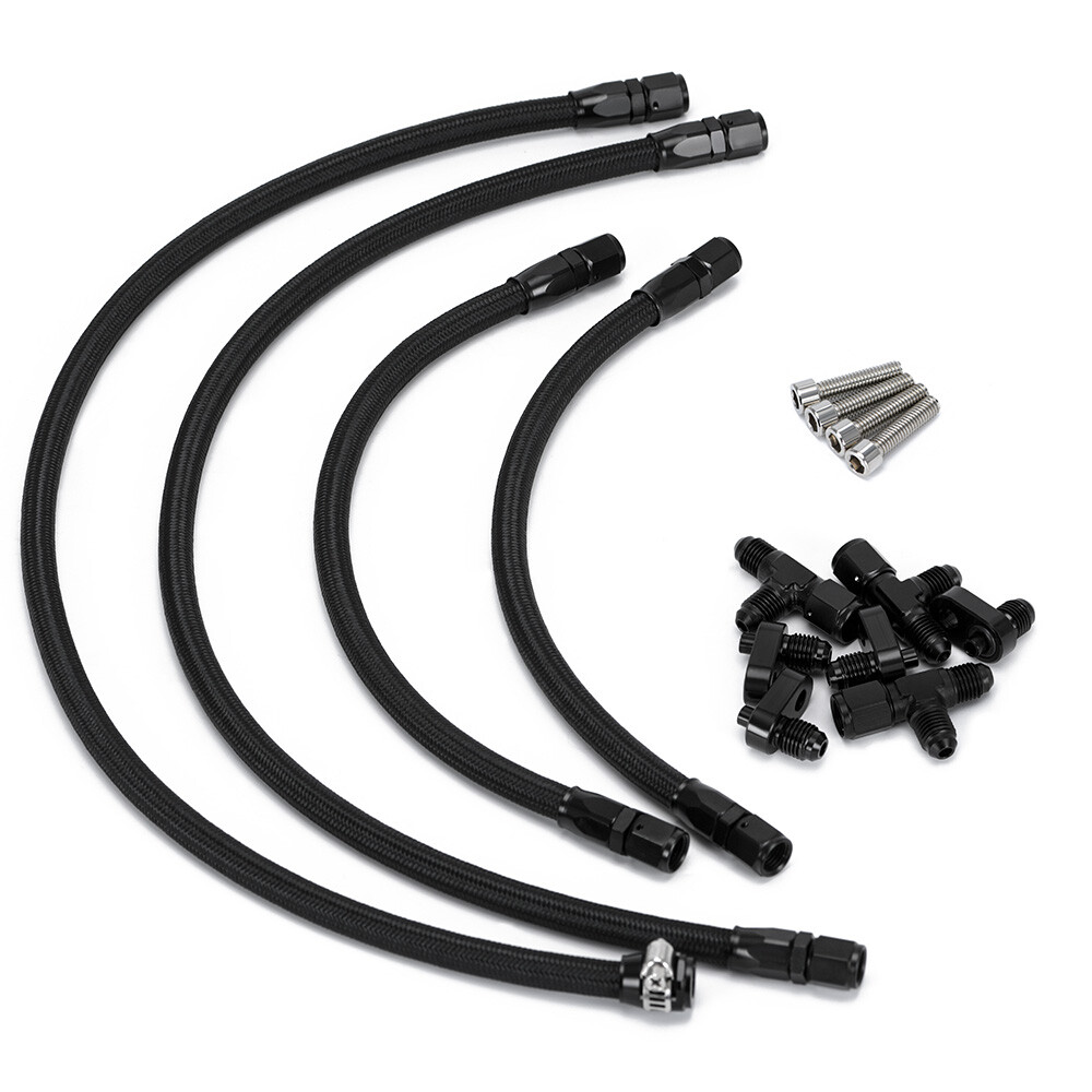 Fit LS LSX LS1 LS2 LS6 LM7 Steam Vent Hose Kit 4AN Complete Coolant Crossover